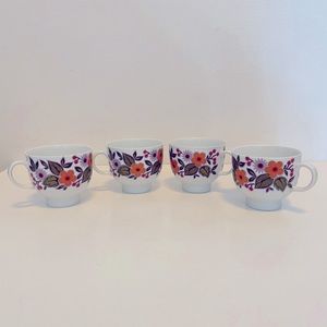 Set of 4 Vintage Schumann Bavaria Arzberg Germany Floral Teacups